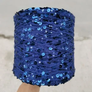 Factory Sold 4MM Metallic Shiny Sequin Yarn 120D Knitting Weaving Nylon Recycled Cotton Blended Dyed Pattern Ring Spun Technique