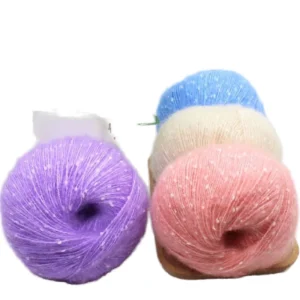 Fancy Acrylic Blended Yarn Dyed White Knot Yarn for Hand Knitting and Handcrafts Strong Strength Acrylic Yarn