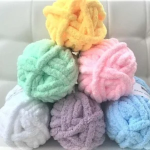 Fancy Chunky Chenille Yarn for Crochet and Arm Knitting 100% Polyester