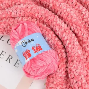 Fancy Colored Chunky Knit Throw Blanket Yarn Giant Velvet Knit Baby Soft Wash Chenille Yarn