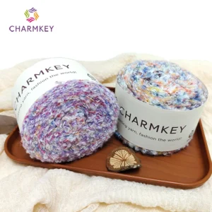 Fancy Dyed Mixed Color Soft High Elastic High Tenacity Strong Eco-Friendly Polyester Wool Blended Circle Knitting Yarn
