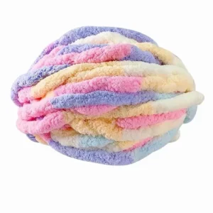 Fancy Yarn Blanket Plush Fluffy Hand Braided Thick Needle Polyester Acrylic Blend Color Options Available