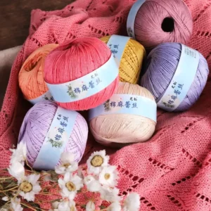 Fashion Dyed Hand Woven Organic 100% Cotton Lace Yarn