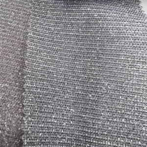Fashion Sparkle Shiny Sliver Yarn Knitted Metallic Spandex Stretch Lurex Glitter Mesh Fabric for Clothing
