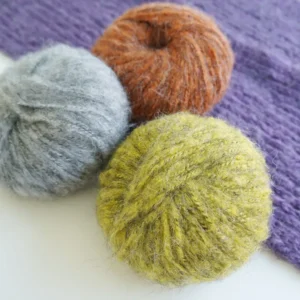 Filament Fancy Yarn Eco Friendly Anti-Pilling Bleached Pattern DIY Handmade Knitted Medium Thick Sweater Scarf Set