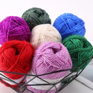 Four-strand Chenille Yarn Colorful Metallic Threads Acrylic Material High Tenacity OE Technics Crocheting Flowers Dolls