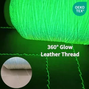 Glow in the Dark Leather Sewing Thread Polyester Luminous Thread for Shoes Handbags & Automotive Interiors OEKO TEX Certificate