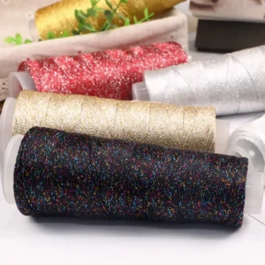 Gold silver Seven color Dyed Fancy Cotton Yarn Meteorite Glitter Hand knitting DIY Pure Cotton Shimmering Model
