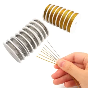 Golden Color Plastic Coated Soft Steel Wire Thread Handmade DIY Beaded Bracelet Accessories