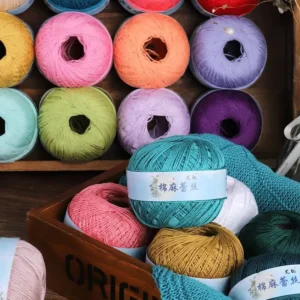 HENGYI 100% Organic Cotton Spun Yarn Hand Woven Mercerized Dyed Eco Friendly Pattern for Crochet Knitting Weaving