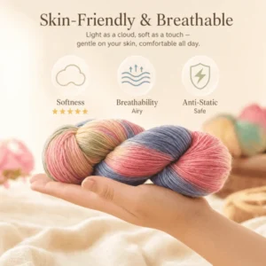 Hand Dyed 100% Pure Woolen Fancy Yarn DIY Craft Materials Soft Knitting Crochet Thread for Beginners