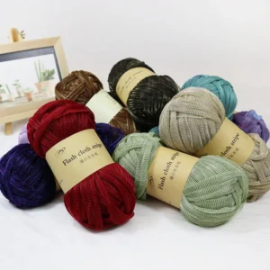 Hand Knitting 100% Polyester Fancy Yarn Shiny and Flashing Strong Crochet for Bags Carpets Cloth
