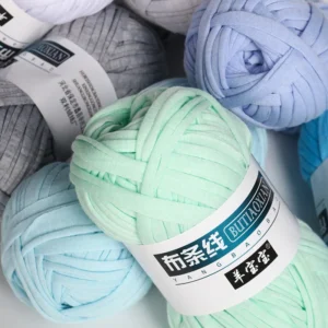 Hand Knitting 2cm Wide Soft Comfortable Polyester Bags Baskets Coaster Shoes Elastic T Shirt Peasy Crochet Yarn for Beginners