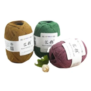 High Cost-effective Pure Polyester Fancy Paper Raffia Yarn for Spring and Summer Hand Knitting Hat