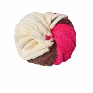 High Quality 100% Polyester Fancy Knitting Yarn 2CM Extra Thick Colorful Hand Weaving Crochet Ice Stripe Line Scarf Yarn Ball