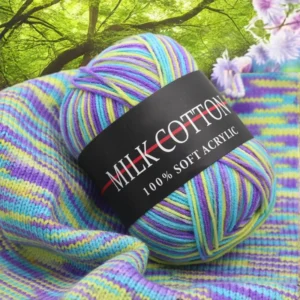 High Quality 25g Milk Cotton Acrylic Blend Fancy Dyed Knitting Yarn for Hand Knitting Recycled and Strong