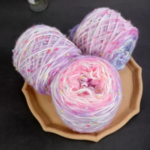 High Quality Ball Yarn for Crochet and Hand Knitting Acrylic Blended Colorful Fancy Dot Yarn