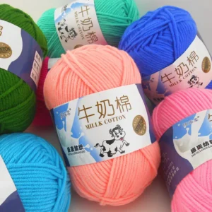 High Quality Fancy Acrylic Various Color Worsted Yarn 100g 3ply 4ply Cotton Yarn for Crochet Hand Knitting Crochet Yarn