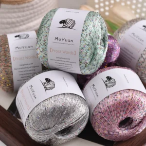 High Quality Fancy Sequin Knitting Thread Nylon Hand Crochet Fancy Sequin Yarn Crochet Yarn