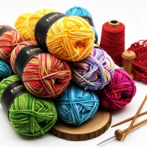 High Quality Gradient 5ply Milk Cotton Blended Yarn Soft Hand Knitting Yarn for Colorful Crochet Blanket Sweater