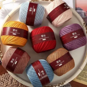 High Quality Various Colors Lace Yarn 100% Cotton Thread Crochet DIY Hand Knitting Yarns