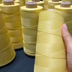 High Strength 400D Aramid Kevlar Sewing Thread Twisted Yarn Flame Retardant 3 4mm Diameter Yellow for Packing Rope
