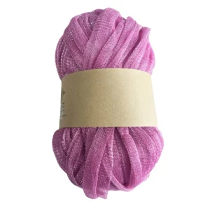 High Tenacity Eco Friendly Recyclable Woven Bag T Shirt Yarn Polyester Nylon Fabric Glitter Effect Dyed Fancy Knitting Yarn Hand