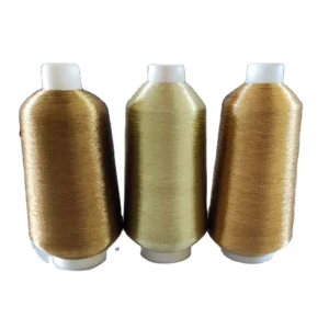 Hot Sell Embroidery Polyester Metallic Yarn High Tenacity Silver Golden Metallic Yarn for Garments