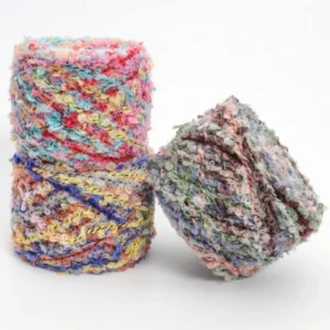 In Stock 2.6Nm/1 Boucle Yarn Ultra smooth Elastic Multicolor Yarn Space Dyed Fancy Loop Yarn