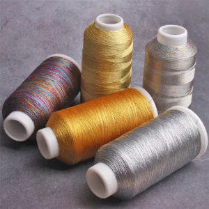 In Stock High Tenacity 3 6 9 12 15 Ply 1000 m Gold Silver Metallic Thread DIY Jewelry Making Thread