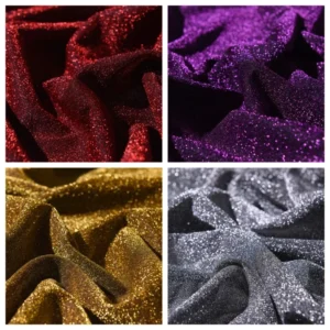 Italy Starry Lurex Knit Fabric Quick Dry Shiny Metallic Silver Flashing Yarn for Wedding Decorations Girls Dresses 75d Fabric