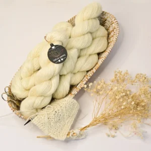 Kid Mohair Merino Yarn with Gold Lurex Lace Weight Undyed Hand Knitting Yarn for Handknitting Handcrafts Hand Dye