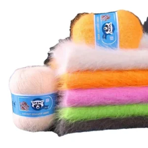 Knitting Yarns Supplier Eco-Friendly Baby Cashmere Cotton Blended Natural Plush Mink Yarn for Hand Knitting
