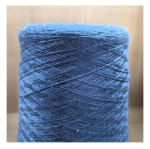 Knitting with China Manufactured Blended Viscose Nylon PBT Core Spun Yarn Dyed Silver Thread High Elastic Metallic Yarn Shining
