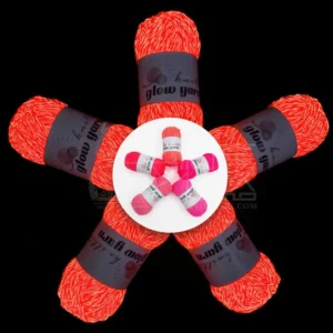 Luminous Glow in the Dark Crochet Yarn Hand Knitting Yarn 5 Pack Red Luminous Yarn 400 Yards Per Pack for Christmas