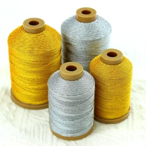 Manufacturers Gold Silver Polyester Thread Metal Yarn Hand braided Rope Special Thread Metallic Thread