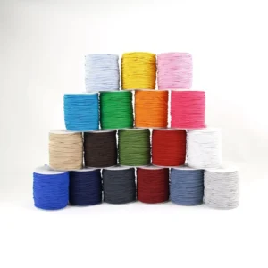 Many Color Stock 100m roll Round Braided Elastic Cord 1mm Polyester Rubber Waterproof Eco Friendly DIY Garment Bracelet Thread