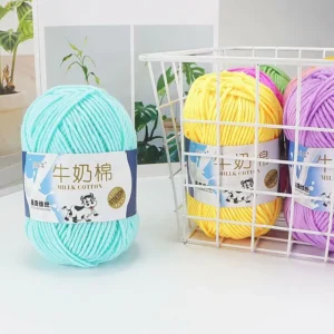 Medium Thick 5 Strand Dyed Milk Cotton Wool Ball DIY Crochet Knitting Material Handmade Blended Yarn for Scarf Doll Shoes Other