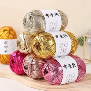 Metallic Melange Eco Polyester Material T-Shirt Yarn for DIY Knitting Handmade Bags
