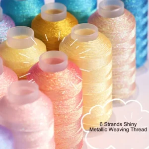Metallic Weaving Thread for DIY Crafts 0.2MM 0.8MM Embroidery Sewing Yarn Bracelet String Stitch Weave Shiny Effect Cross Stitch
