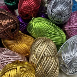 Metallic Yarn Glossy Imitation Leather Yarn Hand woven Yarn