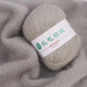 Mink Hair Blended Rabbit Hair Yarn Recycled and Dyed for Hand Knitted Sweaters Scarves and Other Eco-Friendly Clothing