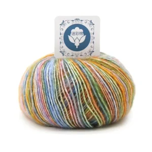 Mixed Color 1ply Twisted Fancy Soft 100% Cotton Yarn 50g DIY Crochet Baby Doll Toy Knitting Wool Threads
