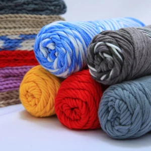 Multi Color Chunky Crochet Knitting Chenille Embroidery Macrame Soft Yarn Blended Fancy Acrylic Yarn