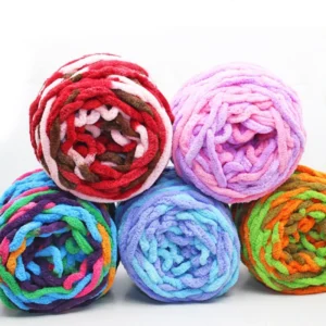 Multi Color Chunky Crochet Yarn Knitting Woven Blanket Core Strip Line Ice Strip Yarn for Craft Diy