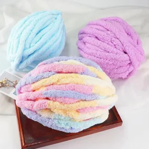 Multicolor 100% Polyester Super Chunky Chenille Yarn Fancy Yarn Blanket for DIY Carpet Weaving Scarf Hat Knitting