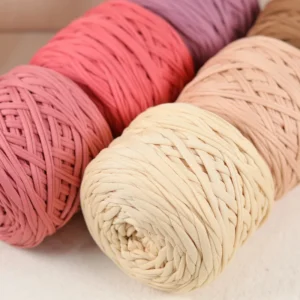 Multicolor Cotton T Shirt Yarn Soft Fabric Crochet Knitting Yarn for Hand Knitting DIY Crafts Bags