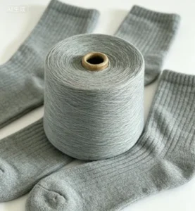 Ne32 100% Polyester Yarn 2# High Tenacity Raw Grey Spun Yarn for Sock Fabric Knitting and Sewing