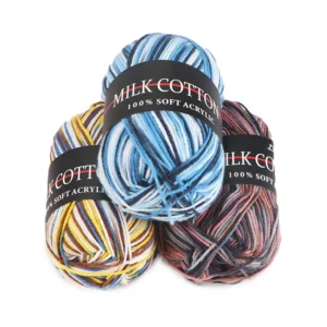 New 50g Mix Color 3ply Ball Hand Knit Milk Cotton Yarn for Knitting Crochet Weaving Yarns