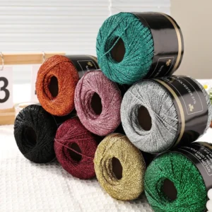 New Arrival Sparkly 2mm Metallic Polyester Nylon Thread for Handmade Jewelry & Ring Accessories 120m Roll
